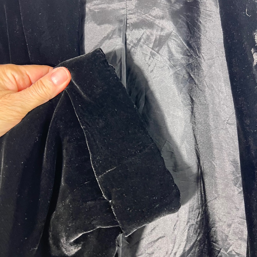 Laura Ashley Silk Blend Velvet Jacket Blazer Evening Coat Black L Viscose Silk - Picture 5 of 10
